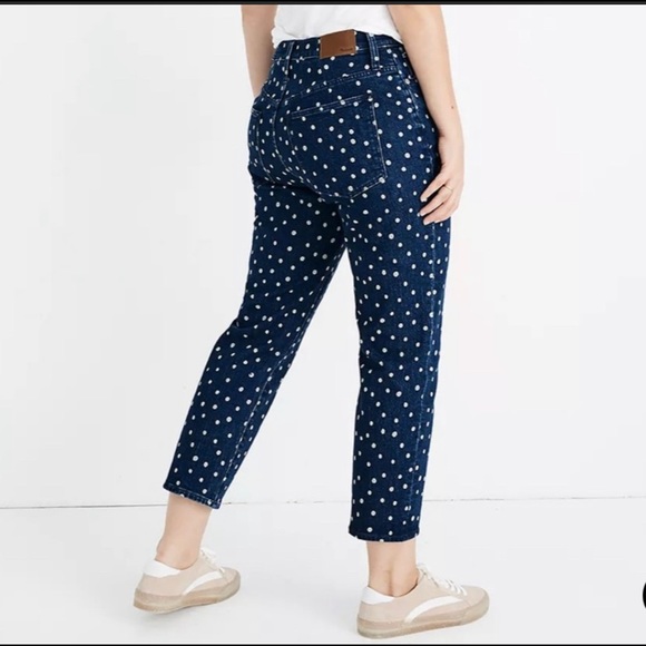Madewell High Rise Slim Crop Boyjean - Polka Dot - Picture 2 of 9